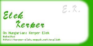 elek kerper business card